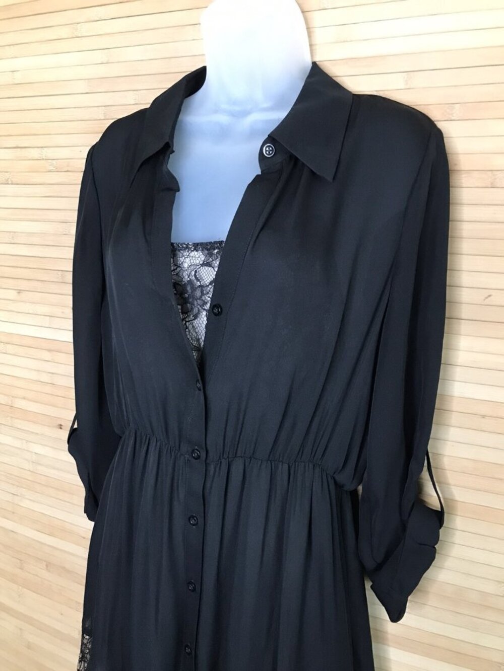 Alice + Olivia Raquel Button Down Shirt Dress 100% Silk Womens sz M Medium - Picture 7 of 9